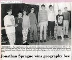 Newspaper clipping - 1993 - Jonathan Sprague wins geography bee