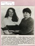 Newspaper clipping - 1993 - Amy Gorneault - New England Science Teacher Award