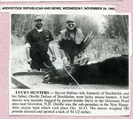 Newspaper clipping - 1993 - Steven & father, Oreille Dufour lucky moose hunters.