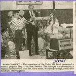 Newspaper clipping - May 24 1989 - Union 122 band concert - Chris Malm, Waldron Babbidge, Kristie Bradbury