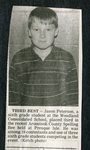 Newspaper clipping - Jason Peterson placed thrid in the Aroostook County Spelling Bee