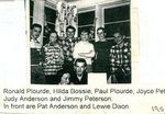 Ronald Plourde, Hilda Bossie, Paul Plourde, Joyce Peters, Judy Anderson & Jimmy Peterson. In front - Pat Anderson & Lewie Dixon - 1957