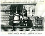 Gound Observer Corps located on Station Street. Diane Clevette & Betty Bossie on duty