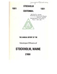 Stockholm, ME Town Report - 1980 - 1981 by Municipal Officers of Stockholm, Maine