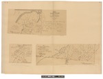 Three Maps: Extract of Carrigans Map of New Hampshire; Extract of Mitchell's Map of the Connecticut River; Plans Showing the different Lines Considered as the Parallel of 45 North by Joseph Bouchette and Maine State Library