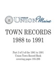 Union Maine Town Records 1988-1991