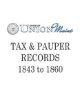 Union Maine Tax & Pauper Records 1843-1860