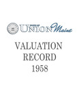 Union Maine Valuation Record 1958