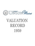Union Maine Valuation Record 1959