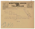 Telegram to Gen. George McL. Presson from Gilbert M. Elliott regarding the Medical Unit at Halifax
