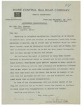 Letter to Brig. Gen. George McL. Presson from M.L. Harris regarding government transportation by M. L. Harris