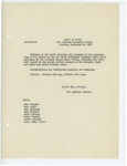 Memorandum regarding the staff attending the Governor at the presentation of the colors to the 1st Maine Regiment Heavy Field Artillery, September 20, 1917